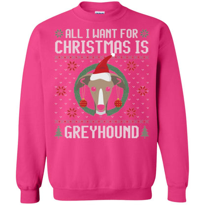Chirstmas T-shirt All I Want For Christmas Is Greyhound Heliconia