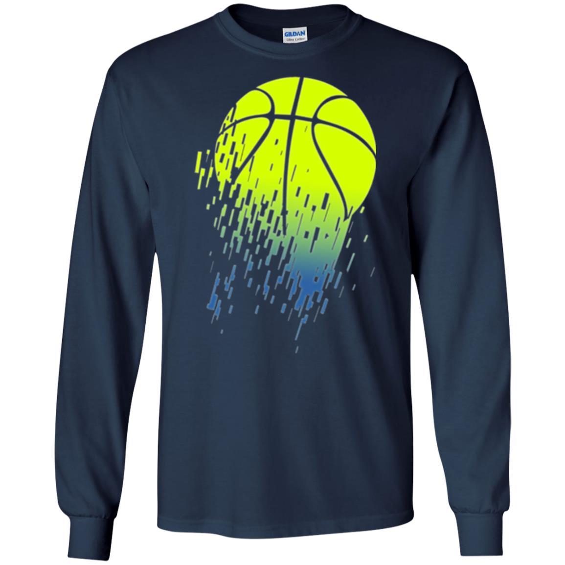 Basketball T-shirt Disintegrating Neon Green Navy