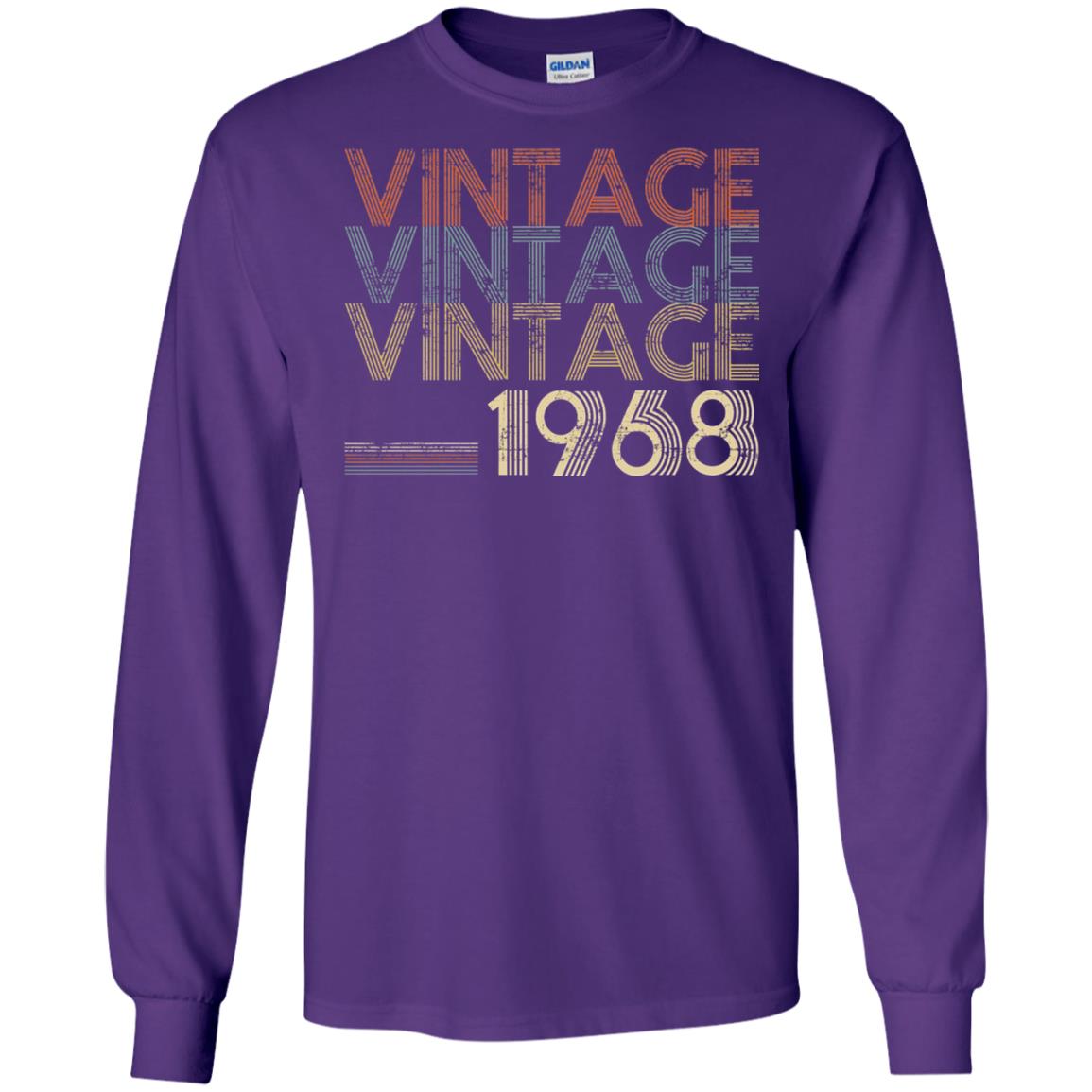 Retro Classic Vintage Born In 1968 50th Birthday T-shirt Purple