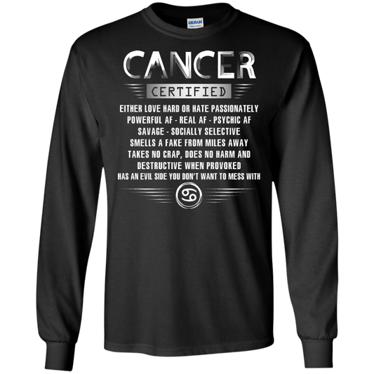 Cancer Certified Either Love Hard Or Hate Passionately Powerful Af T-shirt Black