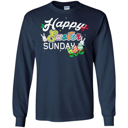Christian T-shirt Happy Easter Sunday Navy