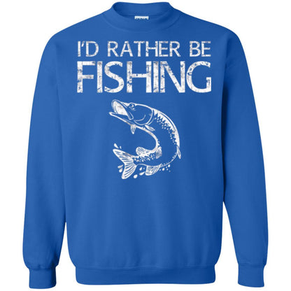 Fisherman T-shirt I'd Rather Be Fishing Royal