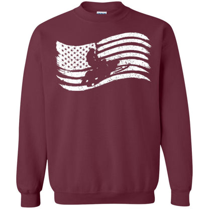 Snowmobile Rider T-shirt American Flag Maroon