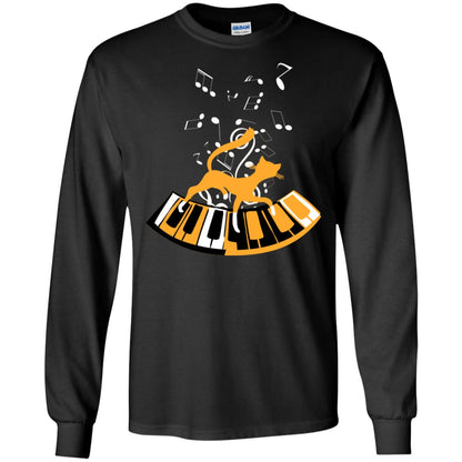 Cat Plays Piano Shirt For Mens Womens Black