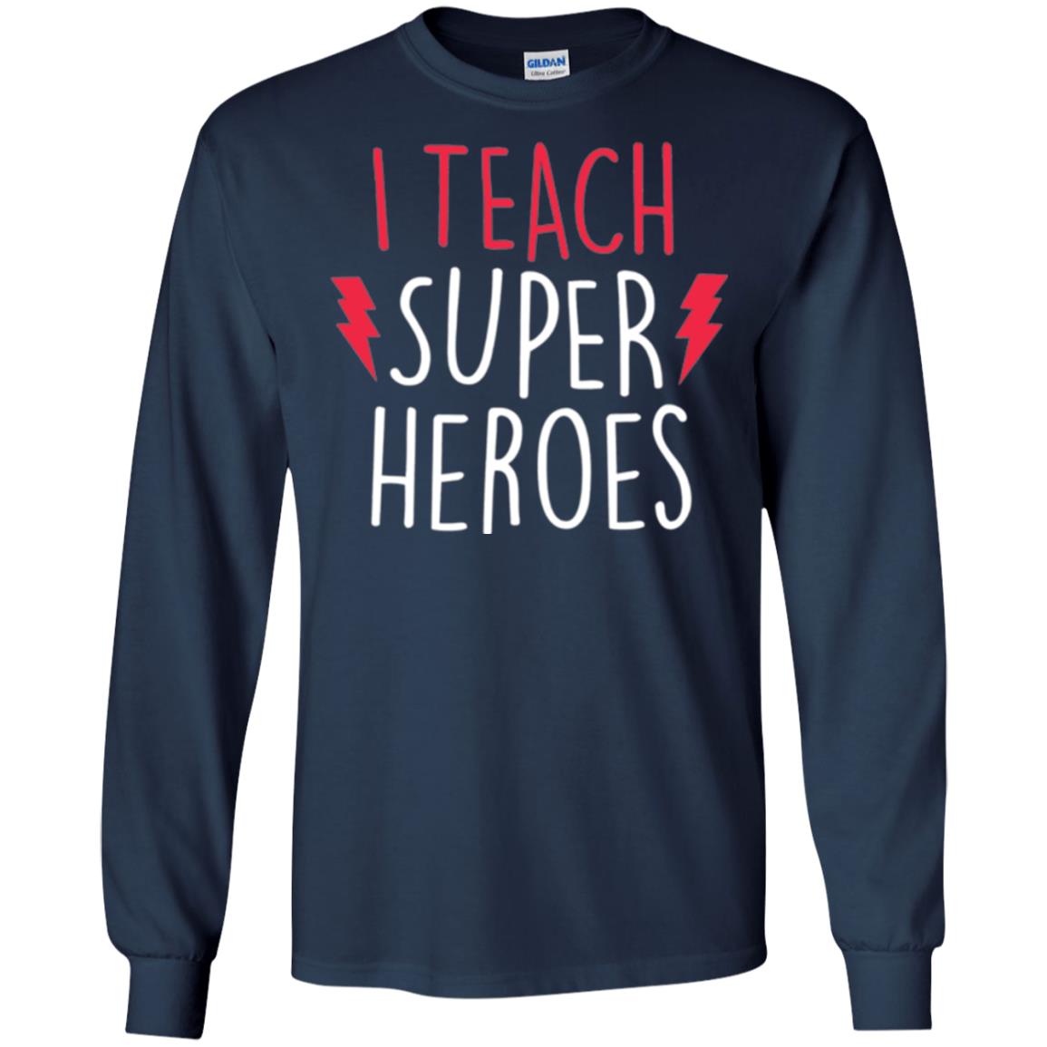 Cute Teacher T-shirt I Teach Super Heroes Navy