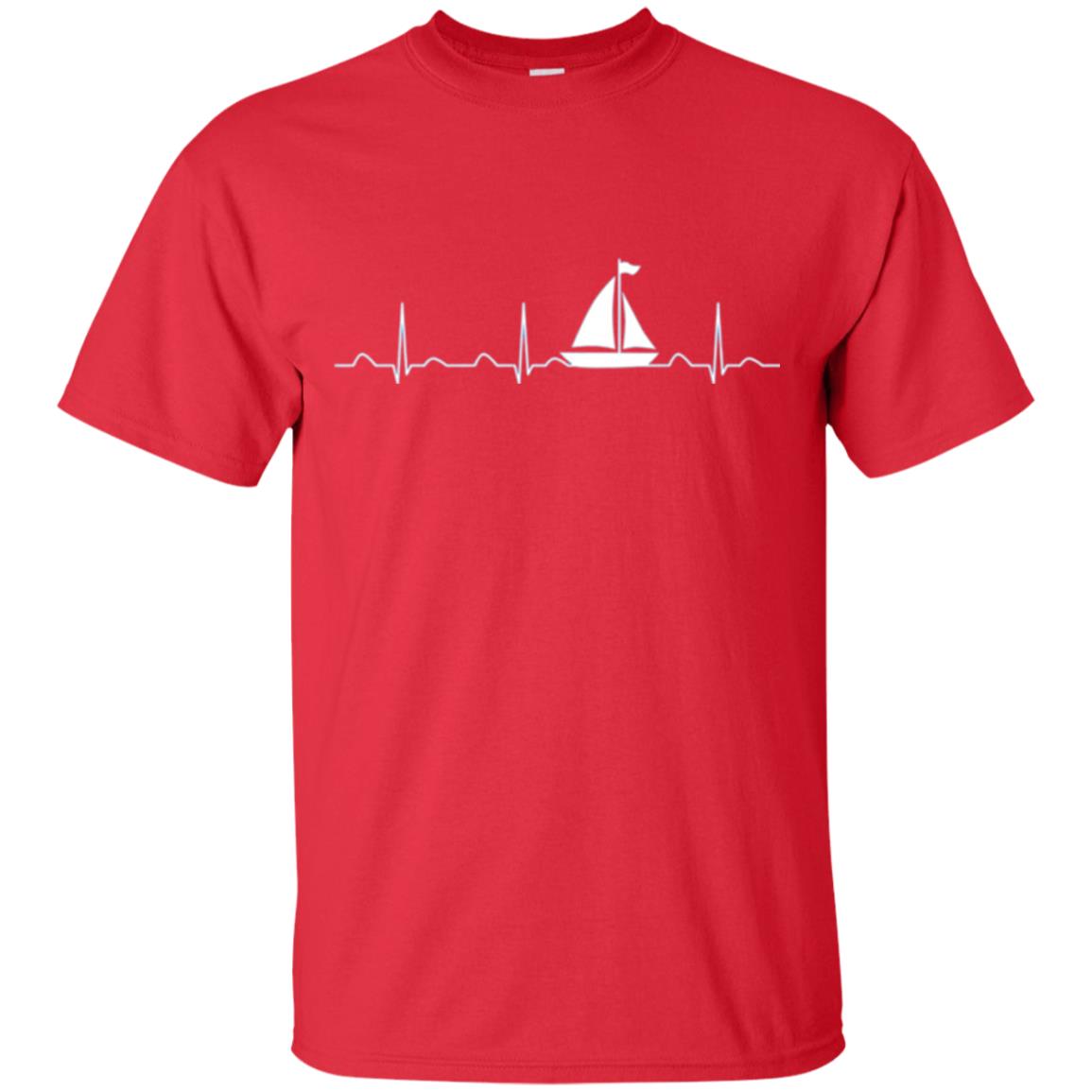 Boating Sailor T-shirt Heartbeat Red
