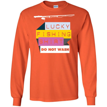 Fisherman T-shirt Lucky Fishing Shirt Do Not Wash Orange