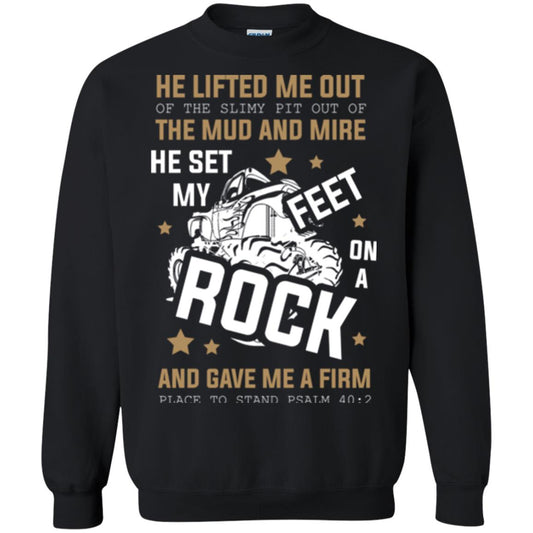 Christian T-shirt He Lifted Me Out Of The Slimy Pit Out Of The Mud And Black