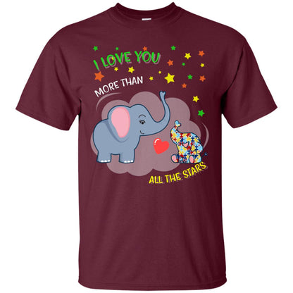 I Love You More Than All The Stars Autism Awareness Shirt Maroon