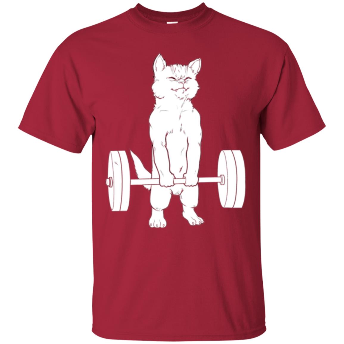 Gymming Lovers T-shirt Cat Deadlift Powerlifting Cardinal