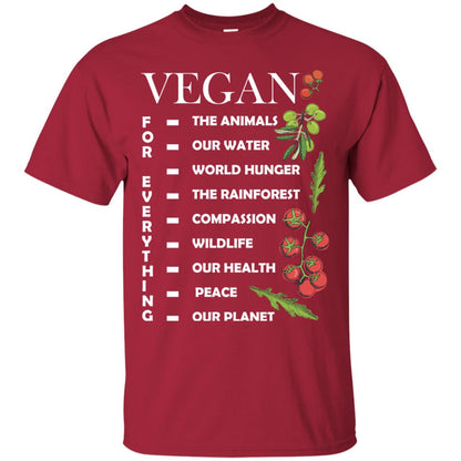 Vegetarian T-shirt Vegan For Everything Cardinal