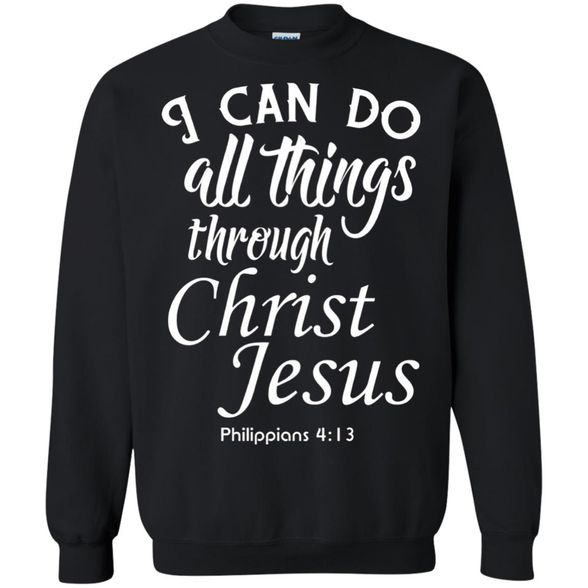 Christian T-shirt I Can Do All Things Through Christ Jesus Black