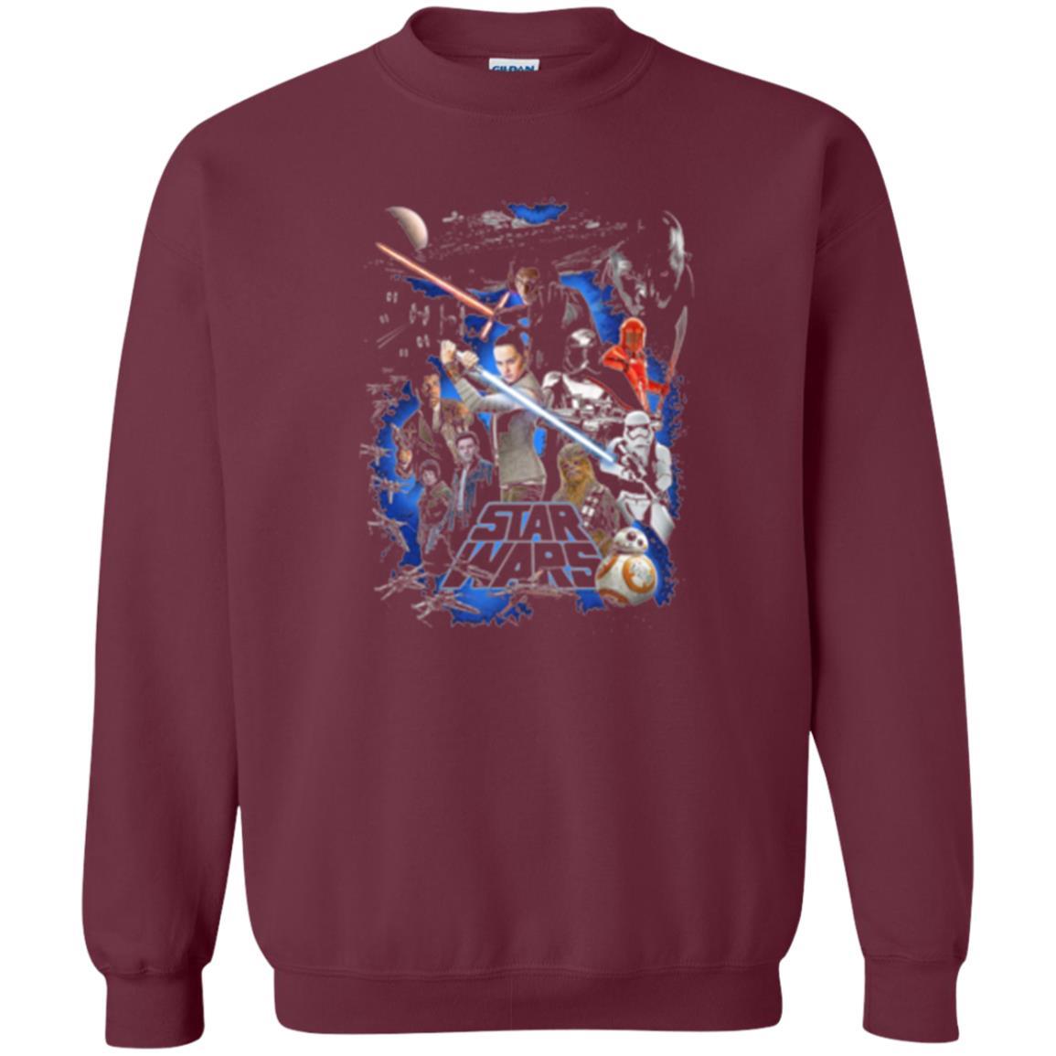 Film T-shirt Star Wars Last Jedi Classic Epic Film Poster Graphic Maroon