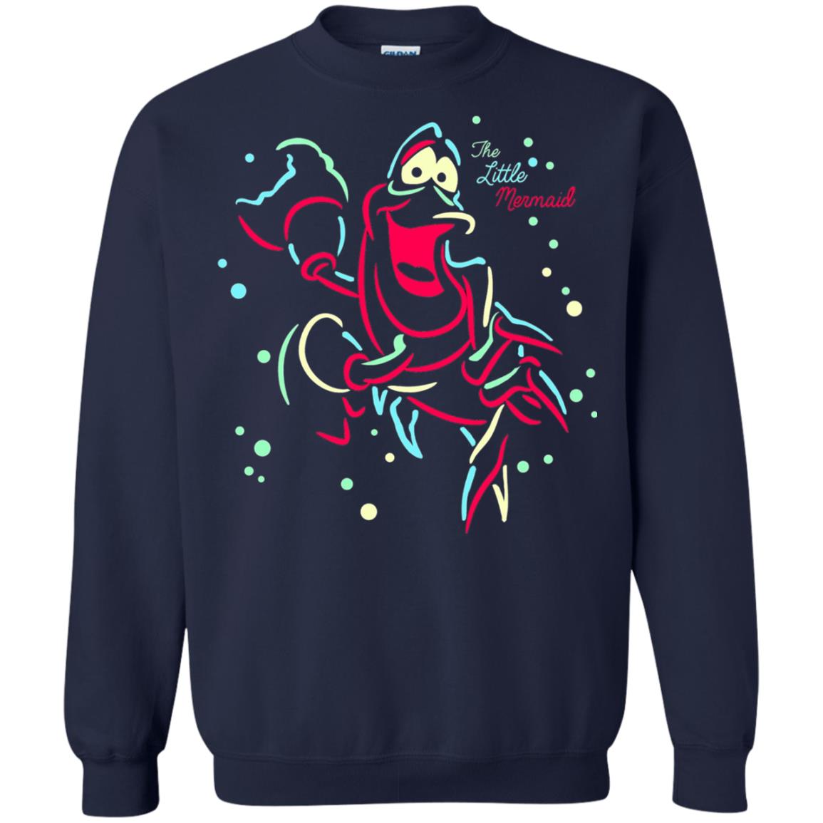 Disney Little Mermaid Neon Sebastian Graphic T-shirt Navy