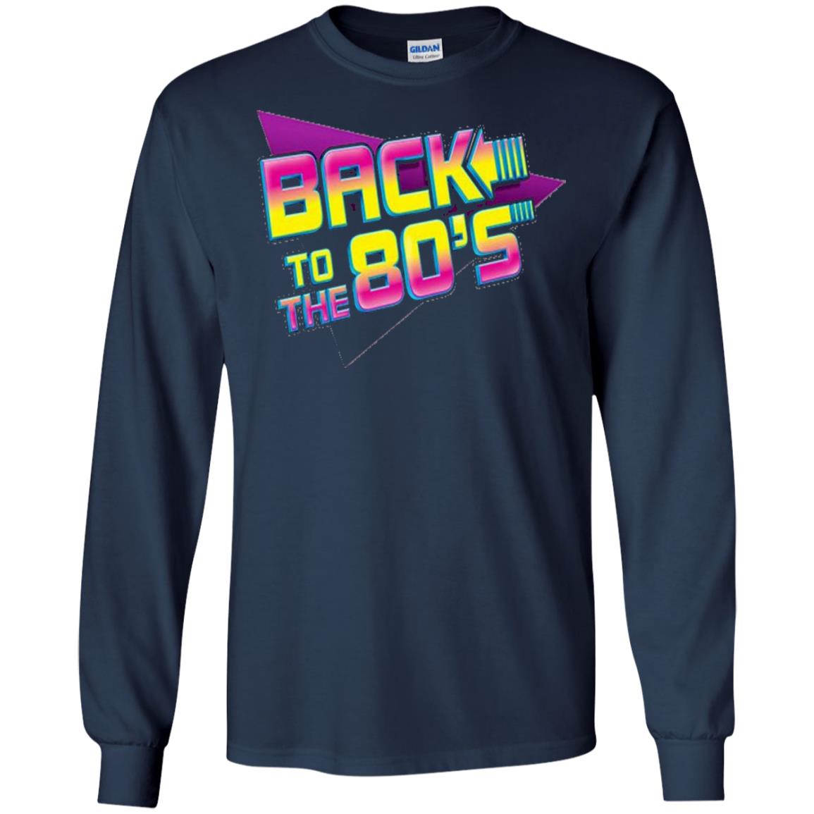 Back To The 80s Graphic Retro Novelty T-shirt Navy