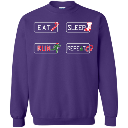Christmas T-Shirt Eat Sleep Run Repeat Purple