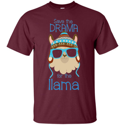 Llama Lovers T-shirt Save The Drama For The Llama Maroon