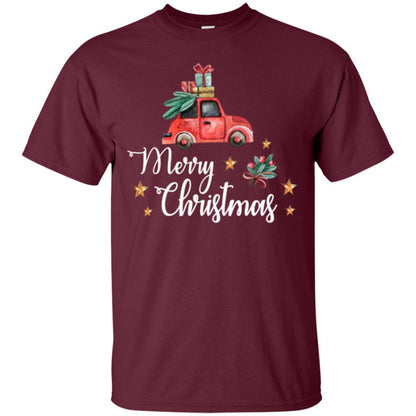 Car Lover T-shirt Merry Christmas T-shirt Maroon