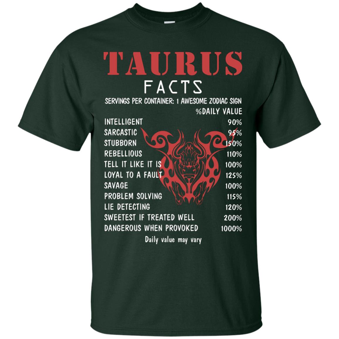 Taurus Facts 1 Awesome Zodiac Sign Gift Shirt For Taurus Horoscope Forest
