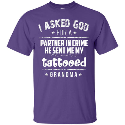 He Sent Me My Tattooed Grandma Mama Shirt Purple