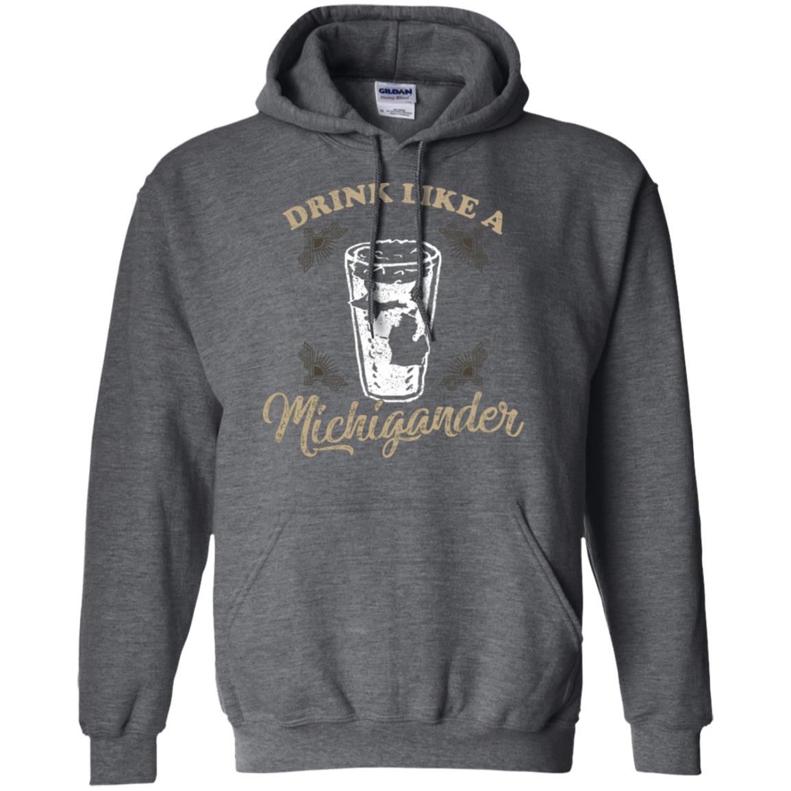 Drink Like Michigander Shirt Dark Heather
