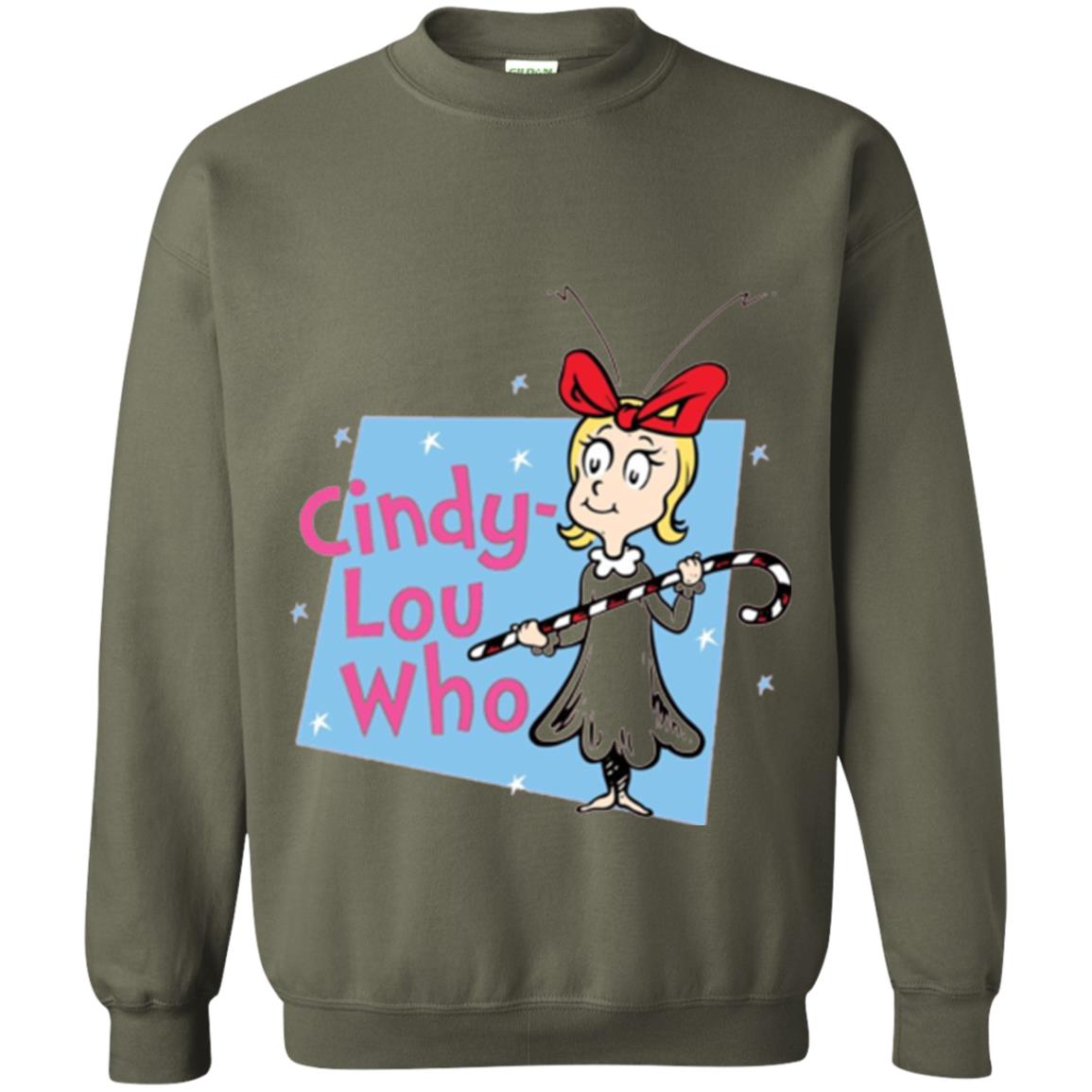 Dr. Seuss Cindy-lou Who Book Lover T-shirt Military Green