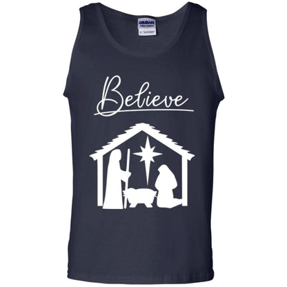 Christian Christmas T-shirt Believe Jesus Celebrate Navy