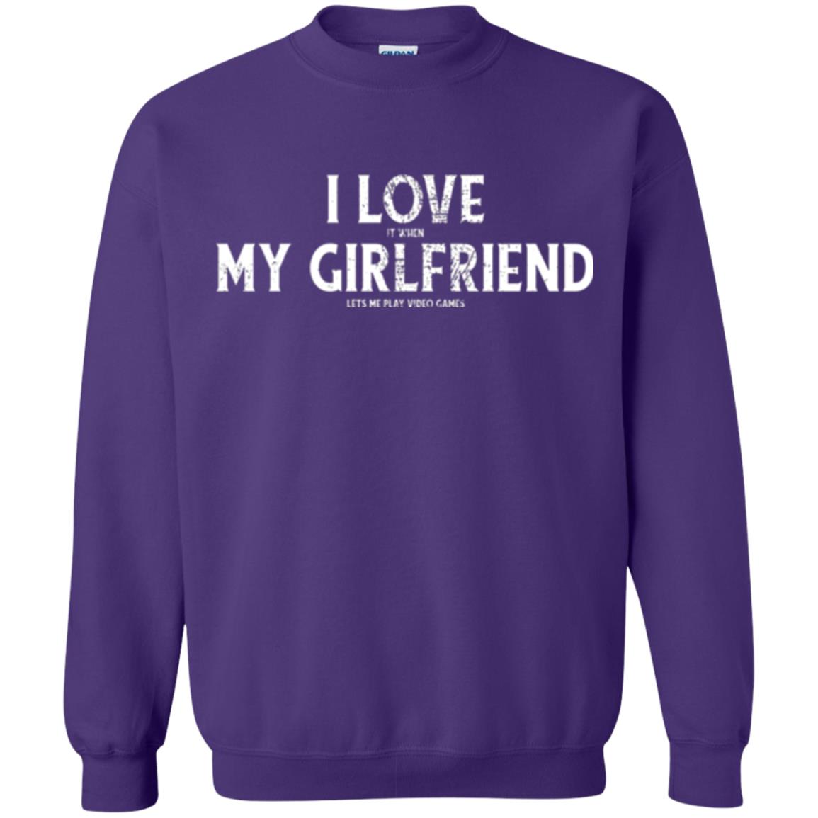 Funny Gamer T-shirt I Love My Girlfriend Lets Me Play Video Games Purple