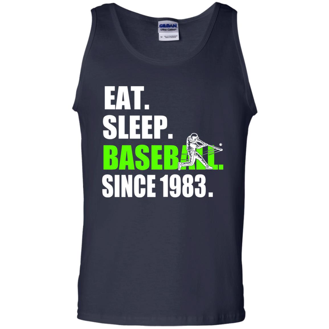 Eat Sleep Baseball Since 1983 35th Birthday Shirt Navy