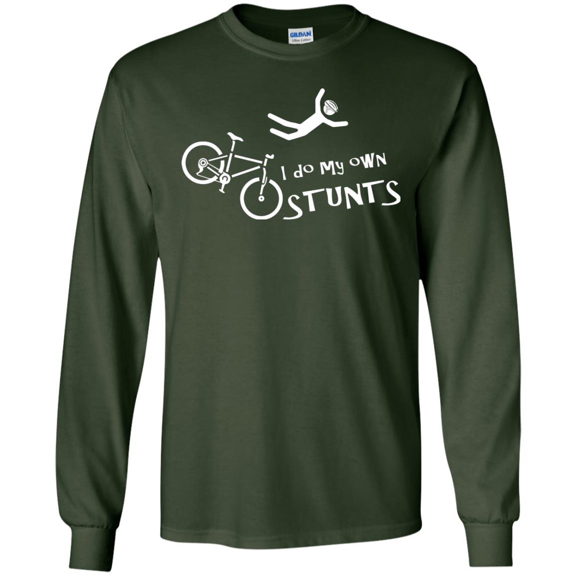 Biker T-shirt I Do My Own Stunts Forest Green