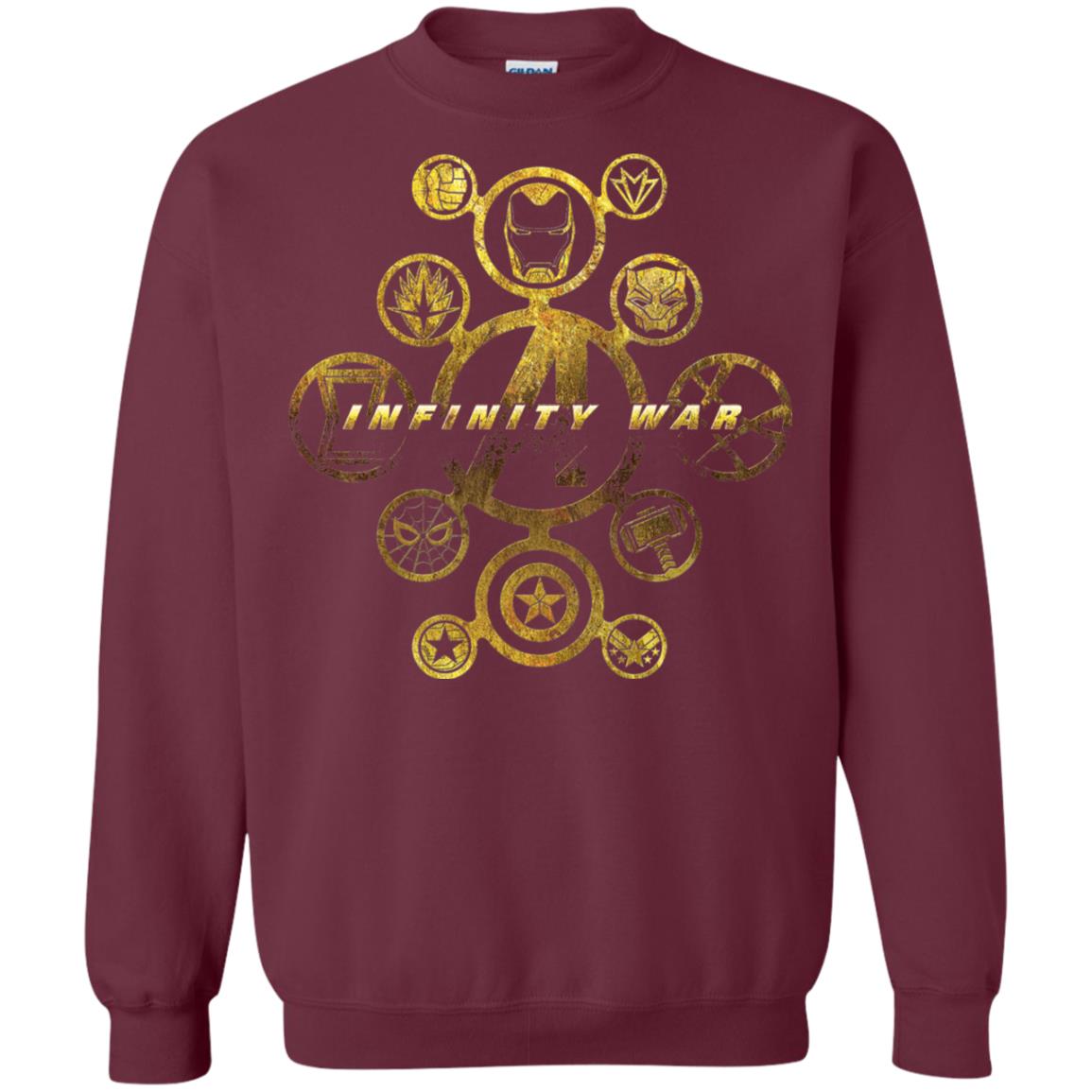 Infinity War Gold Hero Movie T-shirt Maroon