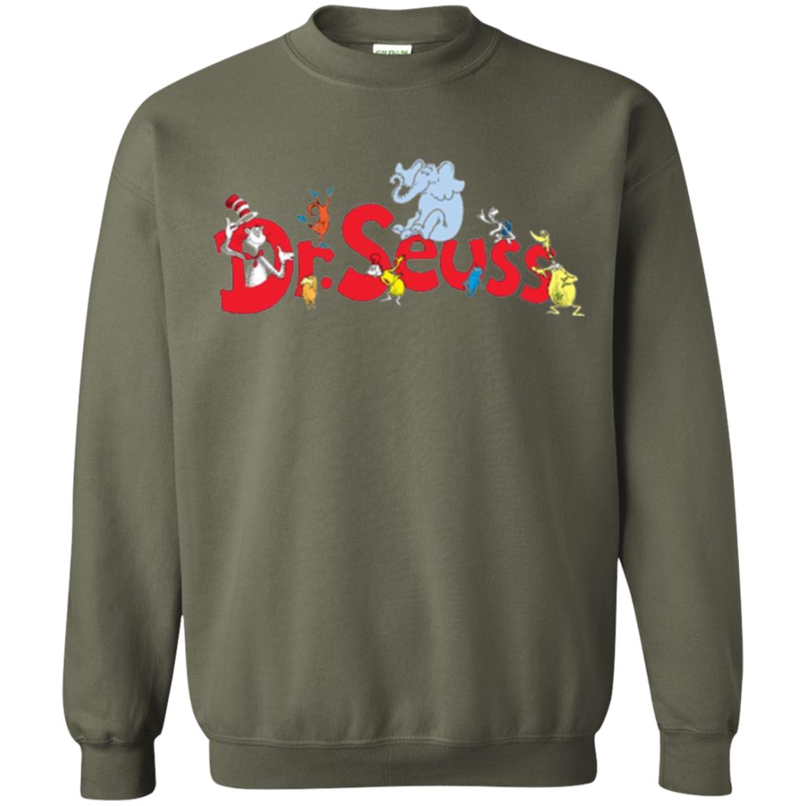 Dr. Seuss Family National Wear Red Day T-shirt Military Green