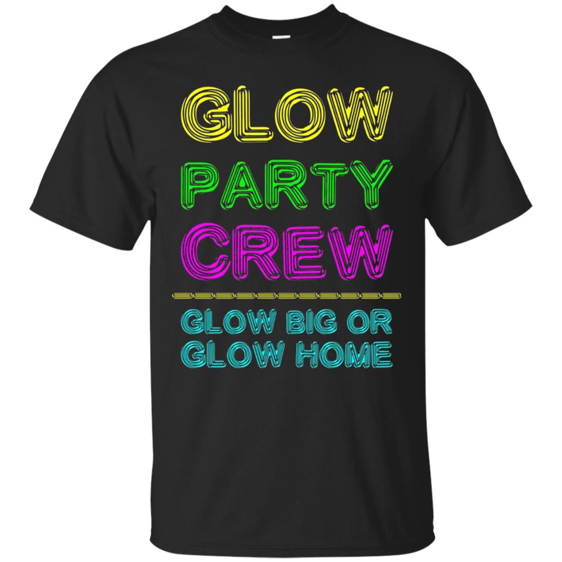 Funny Party T-shirt Glow Party Crew Black