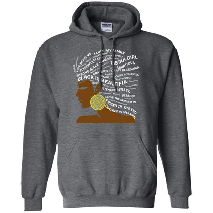 Black Is Beautiful Black History Month Word Art T-shirt Dark Heather