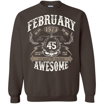 February 1973 45 Years Of Being Awesome T-shirt 45 Years Old Dark Chocolate
