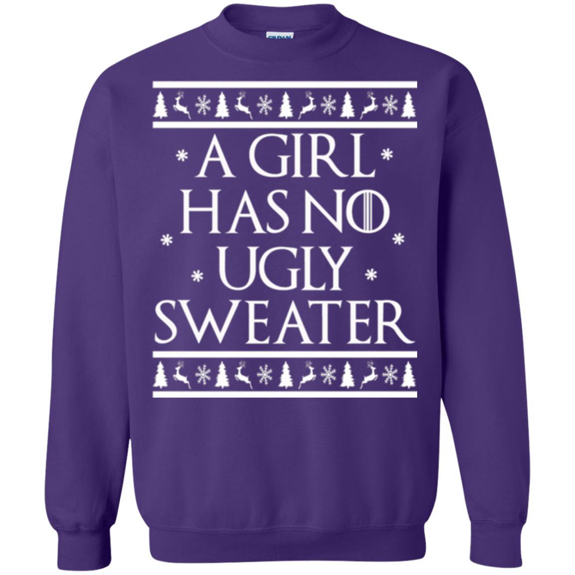 Christmas T-shirt A Girl Has No Ugly Sweater Purple