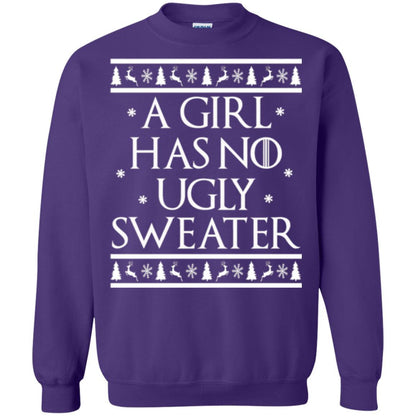 Christmas T-shirt A Girl Has No Ugly Sweater Purple