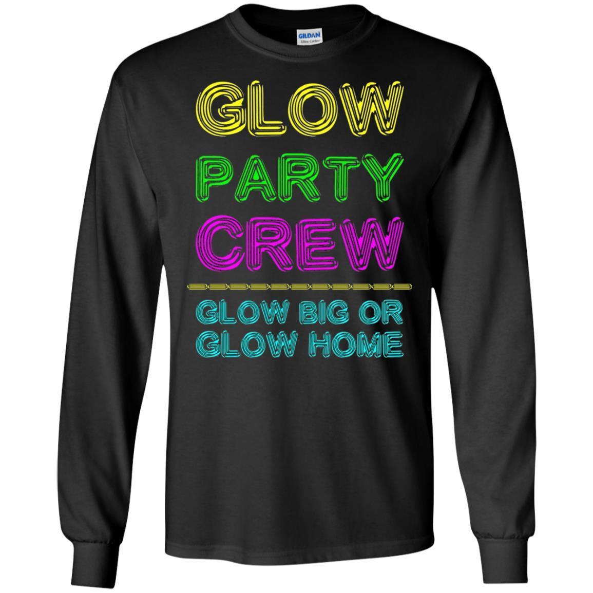 Funny Party T-shirt Glow Party Crew Black
