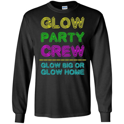 Funny Party T-shirt Glow Party Crew Black