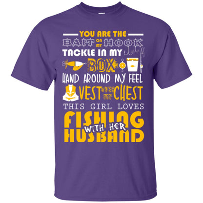 Fishing Lover T-shirt This Girl Loves Fishing With Her Husband Purple