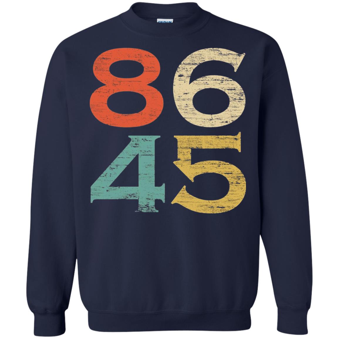 Classic Vintage Style 86 45 Anti Trump T-shirt Navy