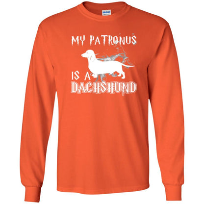 Dachshund Lover T-shirt My Patronus Is A Dachshund Orange