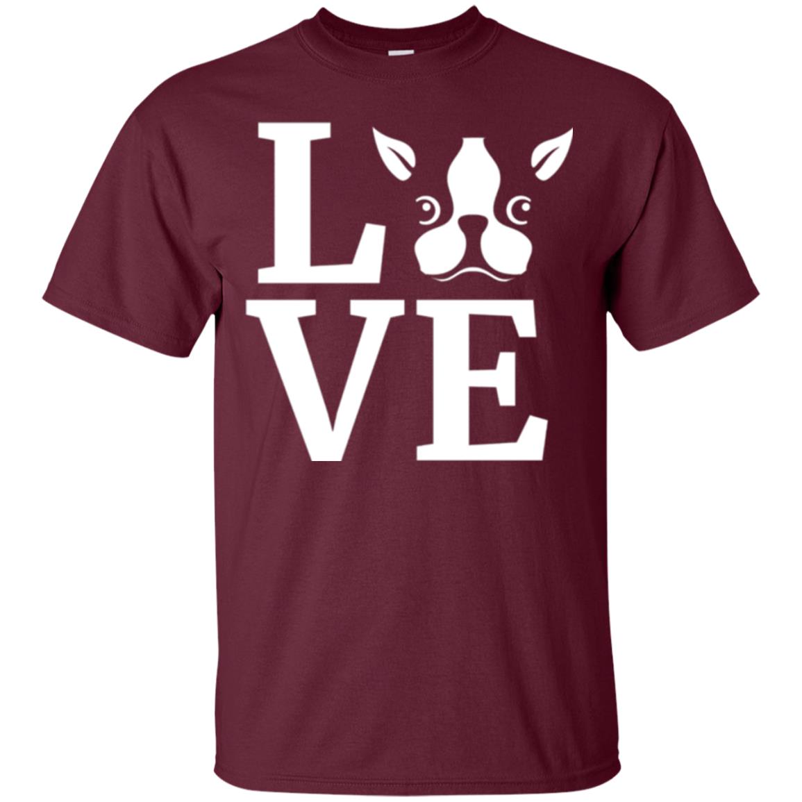 Dog Lovers T-shirt I Love My Boston Terrier Maroon