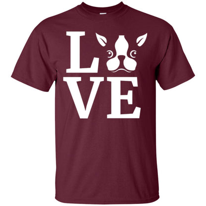 Dog Lovers T-shirt I Love My Boston Terrier Maroon