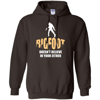 Bigfoot Doesn't Believe In Your Either T-shirt Dark Chocolate