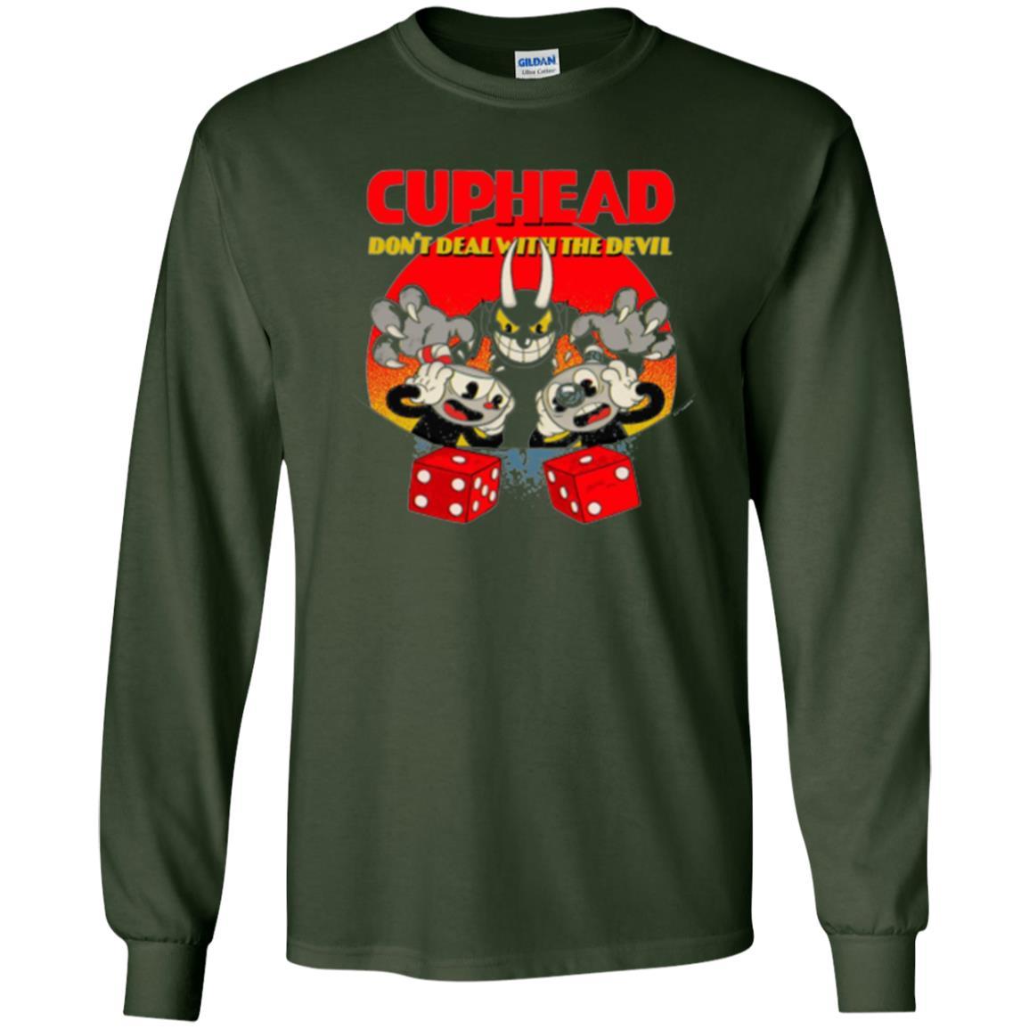 Cuphead And Mugman Devil_s Dice Video Game Graphic T-shirt Forest Green