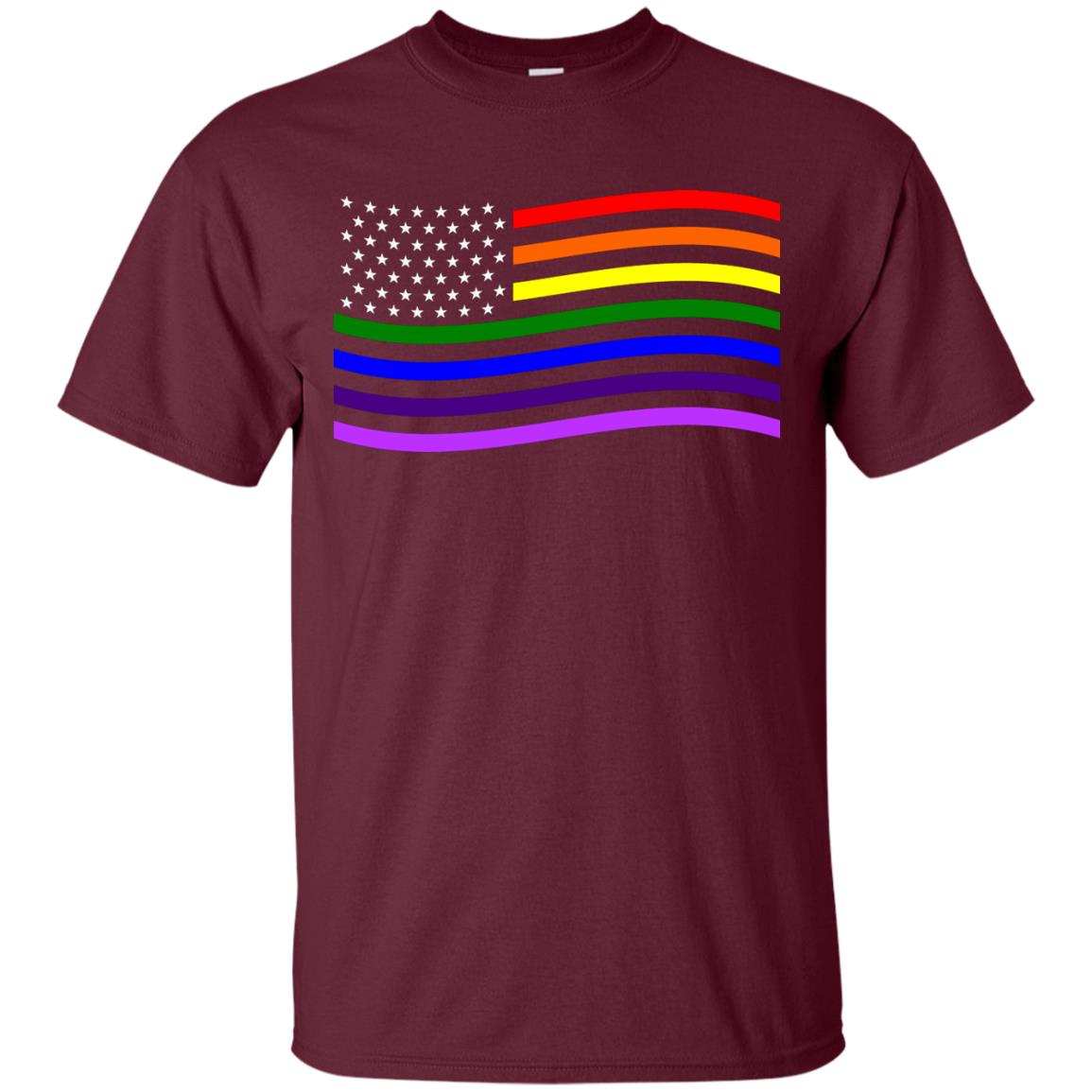 Lgbt T-shirt America Flag Maroon
