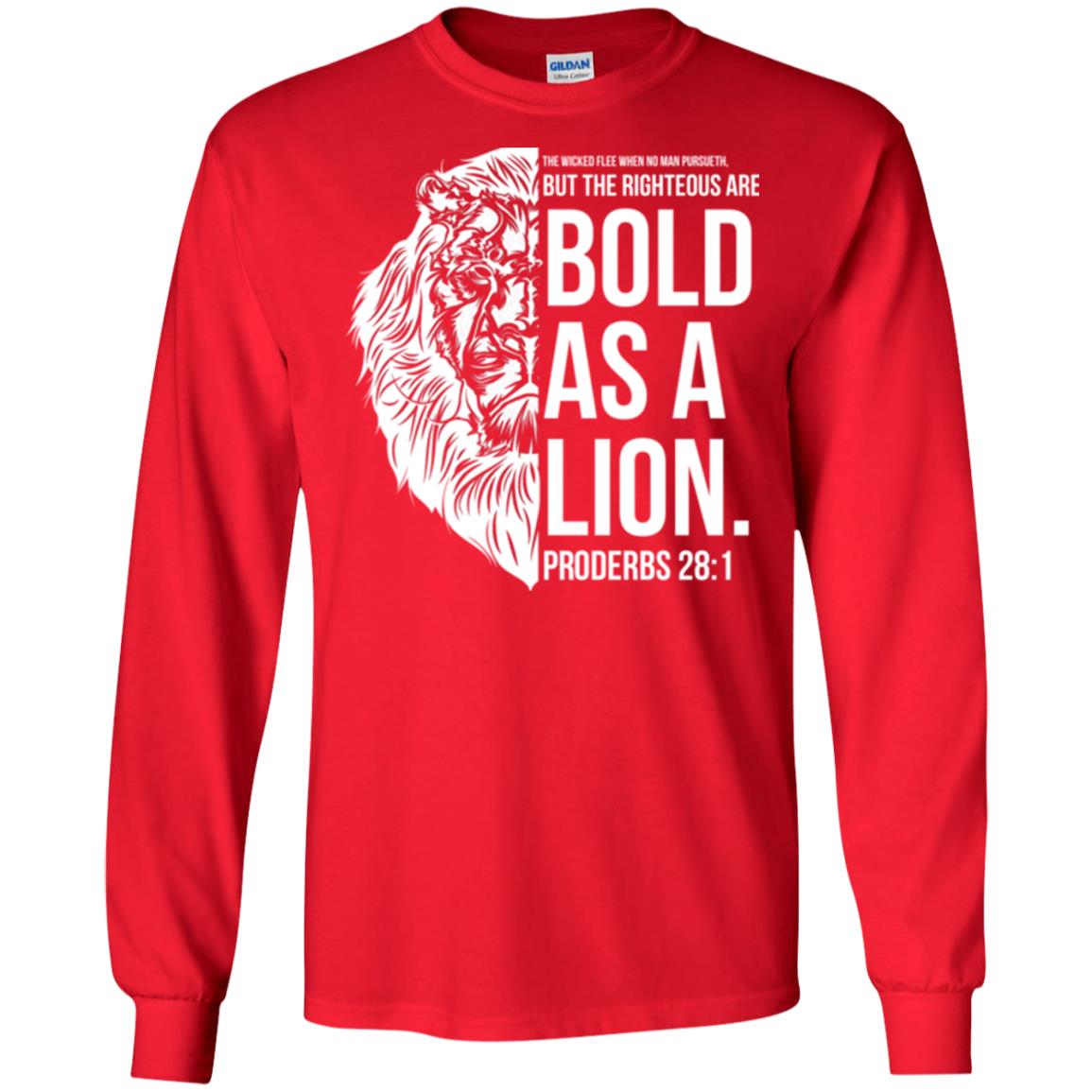 Christian T-shirt Bold As A Lion T-shirt Red