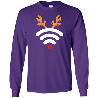 Wifi Signal Symbol Icon Reindeer X-mas Gift Shirt Purple