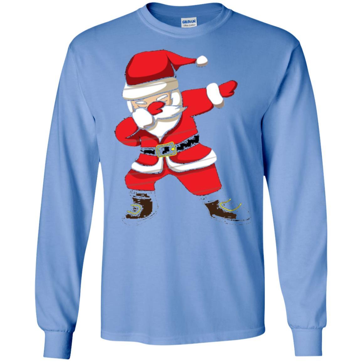 Christmas T-shirt Dabbing Santa Christmas T-shirt Carolina Blue